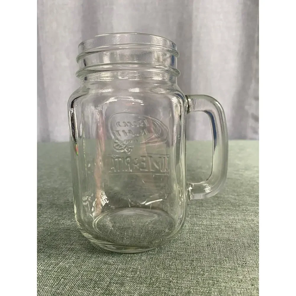 Bud Light Lime-A-Rita Glass Mason Jar Mug with Handle Barware 5.5 Inch